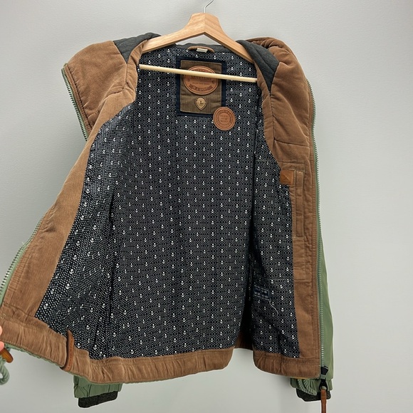 Naketano Brave New World Jacket Green Hooded Utility Parka Womens Size Large - Picture 12 of 14